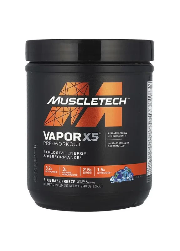 Передтренувальний комплекс VaporX5 Pre-Workout 266g (Blue Razz Freeze) Muscletech (307091329)