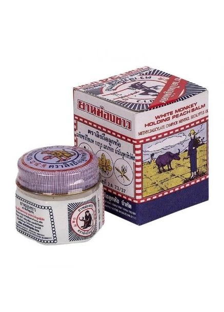 Масажний бальзам для тіла «Біла мавпа з персиком» White Monkey 18 г. Monkey Holding (8858099000089) No Brand (397287470)