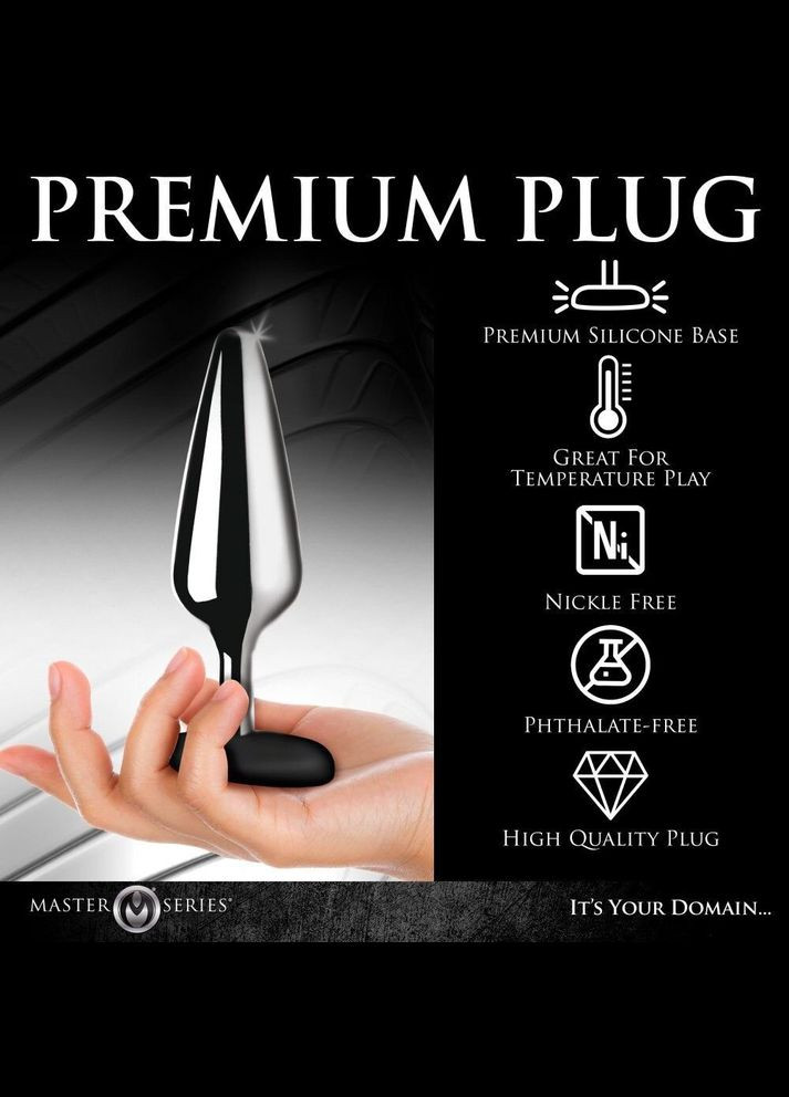 Анальная пробка Butt Slut Metal & Silicone Butt Plug - Silver Master Series (369946037)