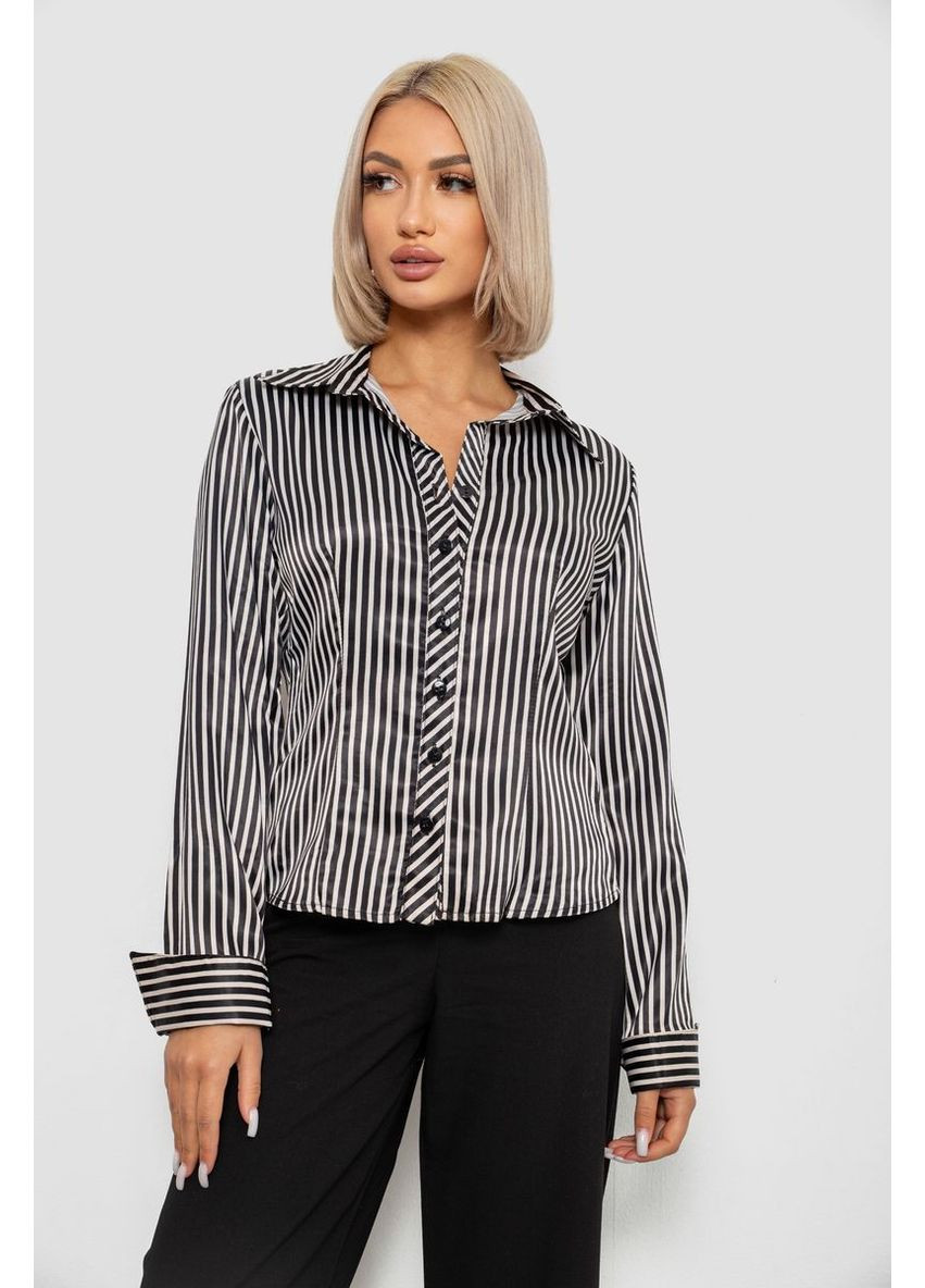 Сорочка класична в смужку, колір чорно-білий, 230R64-3 Ager (370367917)