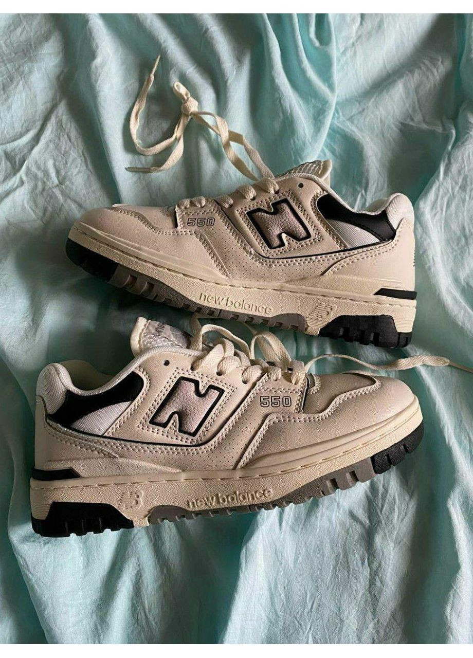 КРОСІВКИ ЖІНОЧІ NEW BALANCE 550 BEIGE BLACK GREY НЬЮ БЕЛАНС 550 No Brand сірі демісезони (367175631)