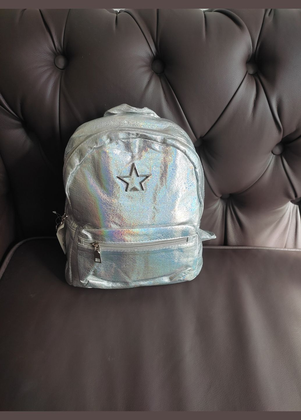 Серебристый рюкзак для девочки No Brand (283296263)