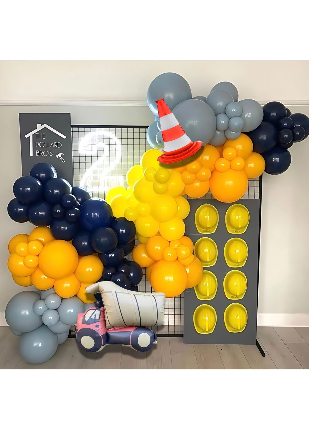 Набор 115 шаров для фотозоны Желтый и серый No Brand (360559894)