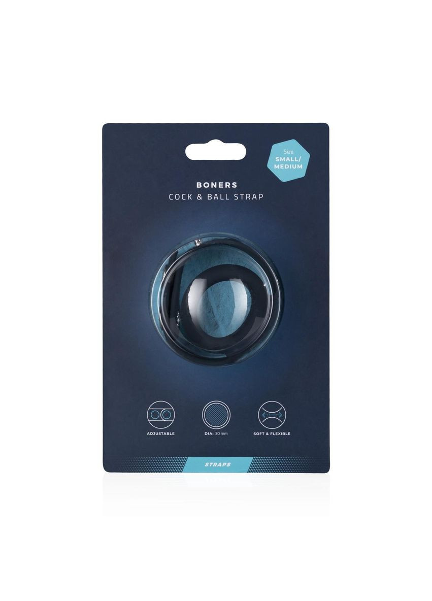 Эрекционное кольцо Cock & Ball Strap с ремешком для мошонки, S/M Boners (352190494)