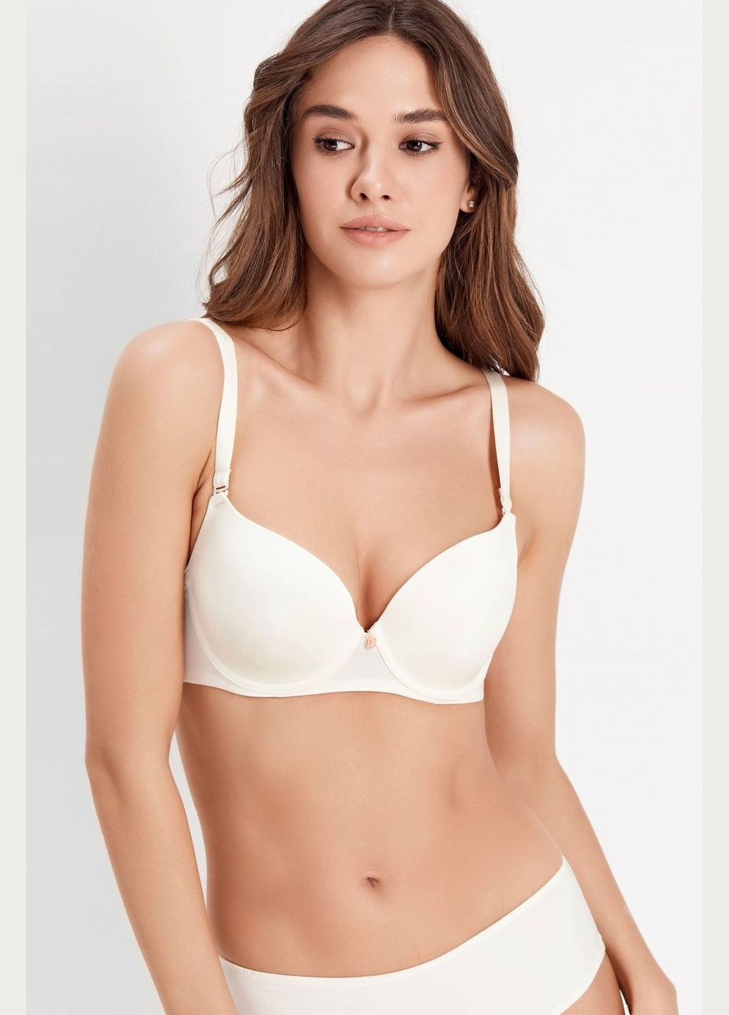 Айворий балконет бюстгальтер балконет зі знімними бретелями Anabel Arto з кісточками поліамід, еластан
