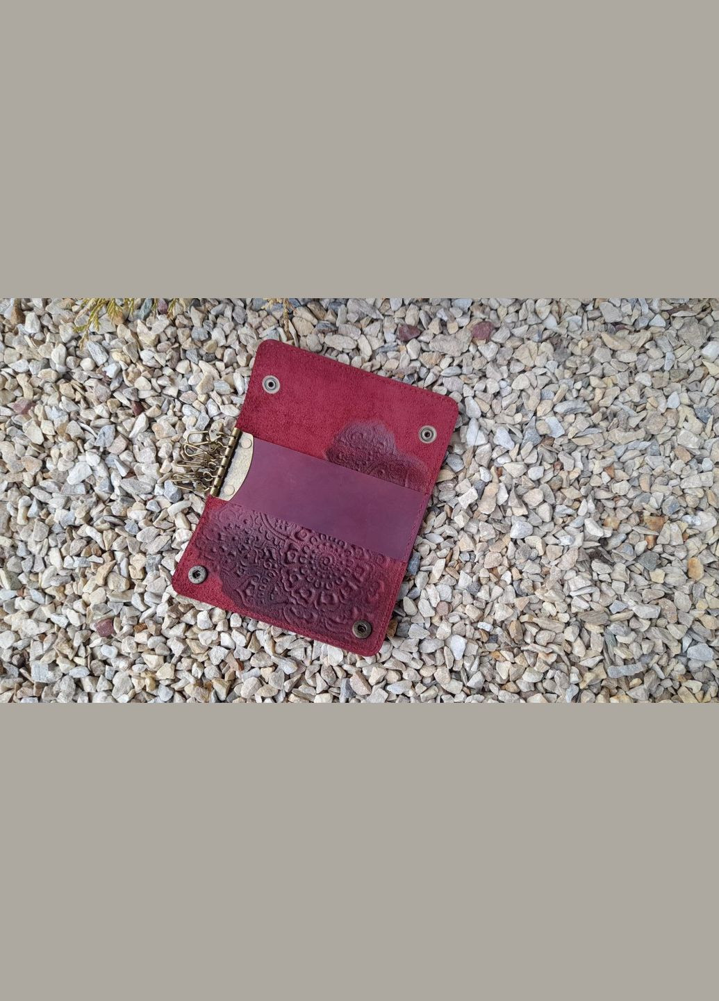Ключница карманная "Цветы" бордовый 14*6.5 см (10К-Бор) Гранд Презент (296481819)