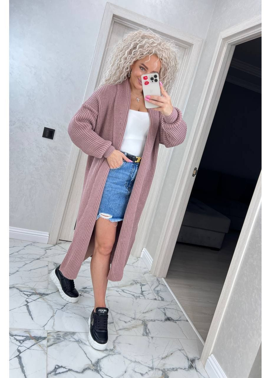 Пудровый демисезонный кардиган No Brand