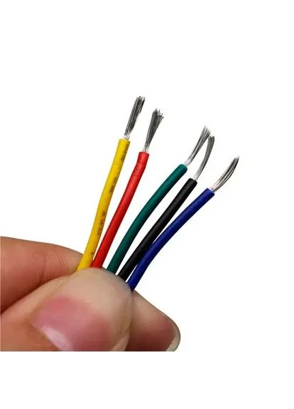 Набір проводів у силіконовій обплетенні 1жила 26AWG 5кольорів по 10м луджена мідь, 107765 No Brand (388868166)