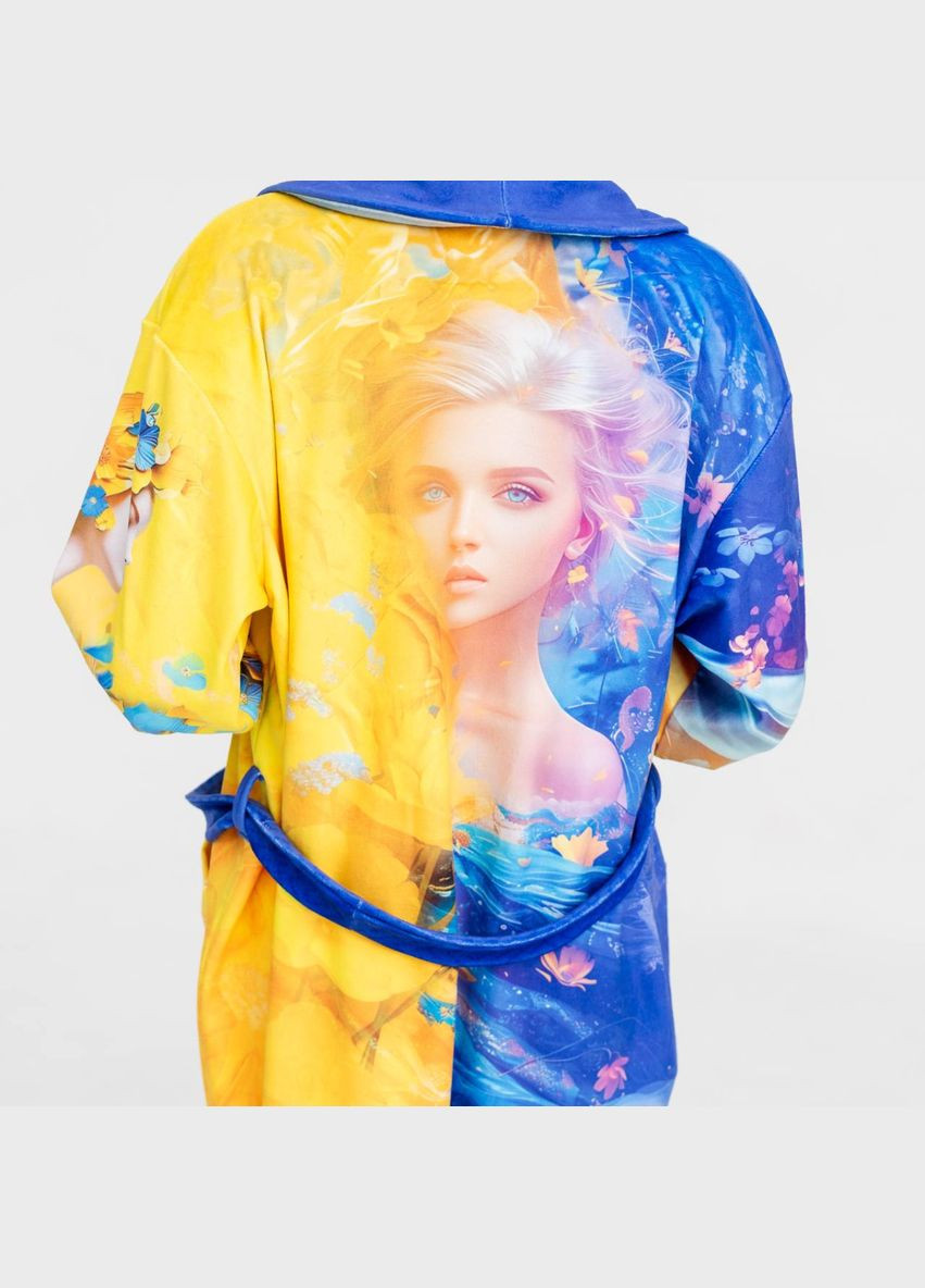 Халат жіночий з плюшевого велюру ексклюзивний Ukrainian heart 18306 FlexDress (364495066)