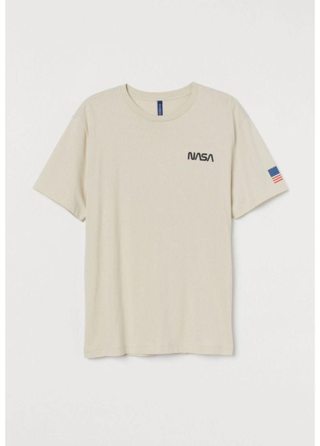 Светло-бежевая мужская трикотажная футболка н&м (56759) xl светло-бежевая H&M
