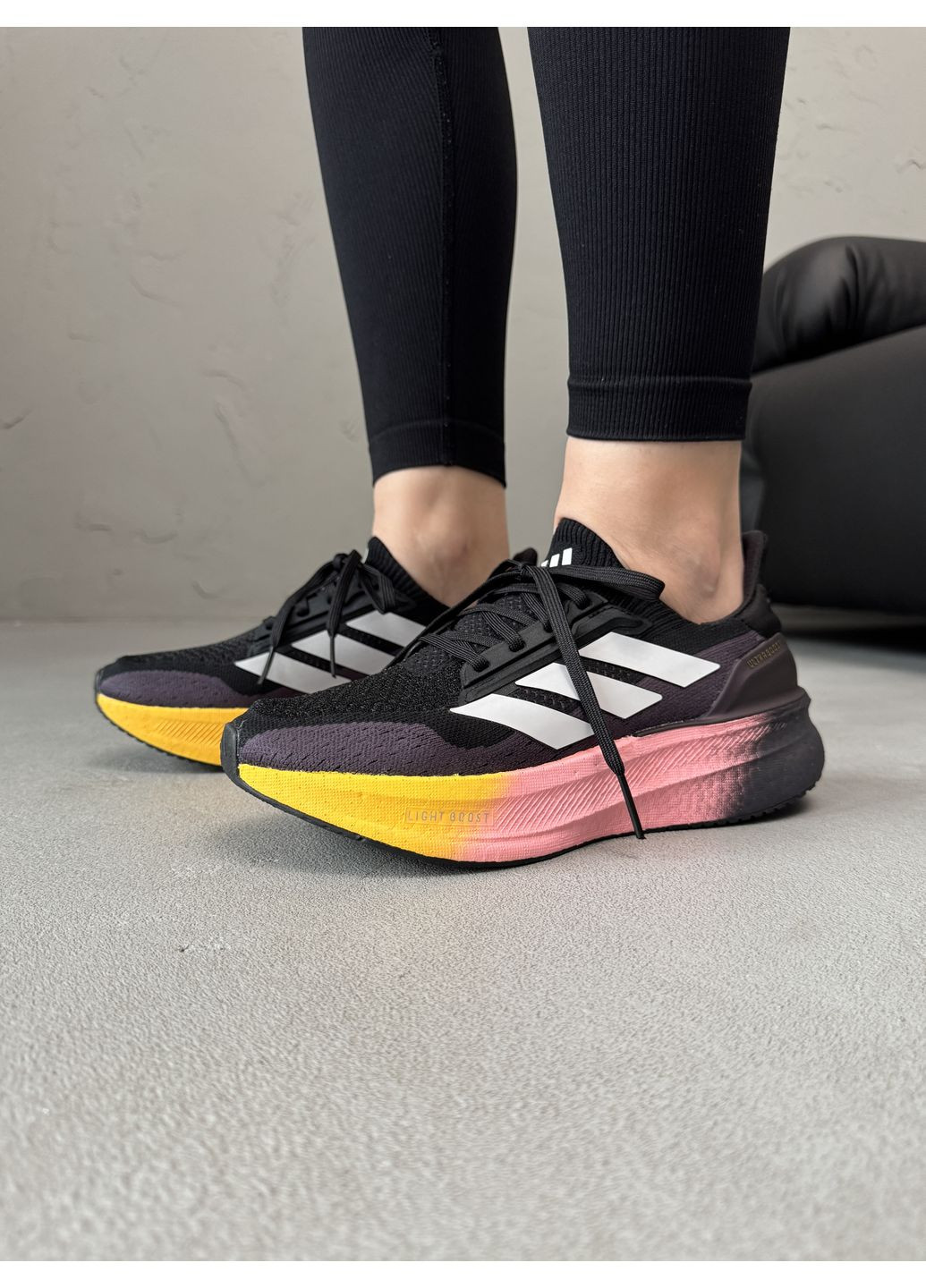 Рожеві Осінні кросівки чоловічі adidas ultraboost 5x black / pink адідас ультрабуст No Brand