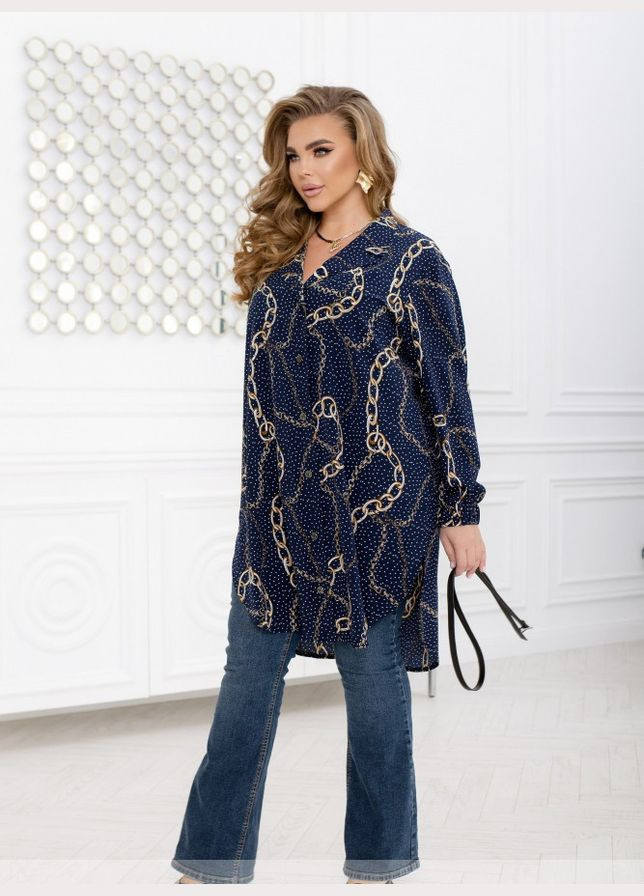 Синяя повседневный рубашка Sofia