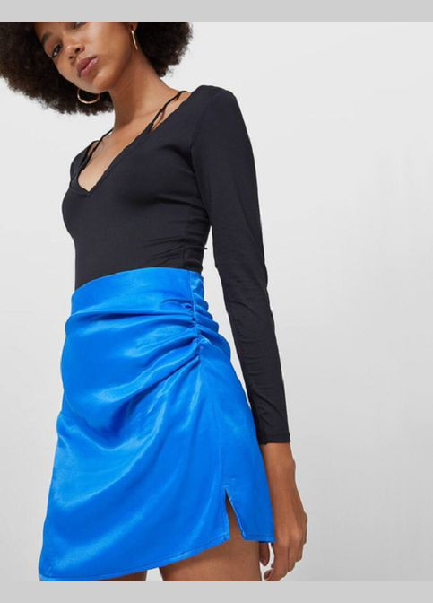 Голубая юбка весенне-летняя Stradivarius