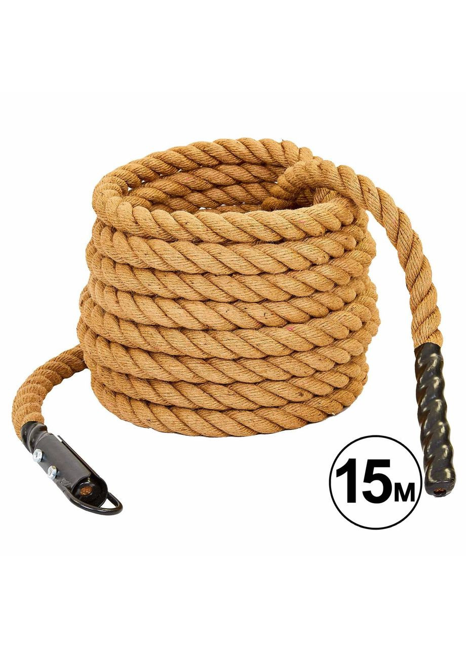 Канат спортивний для лазіння з кріпленням із сизалю (сизаль, l-15м, d-3,8см) (FI-6989-15) SP-Sport (354703522)