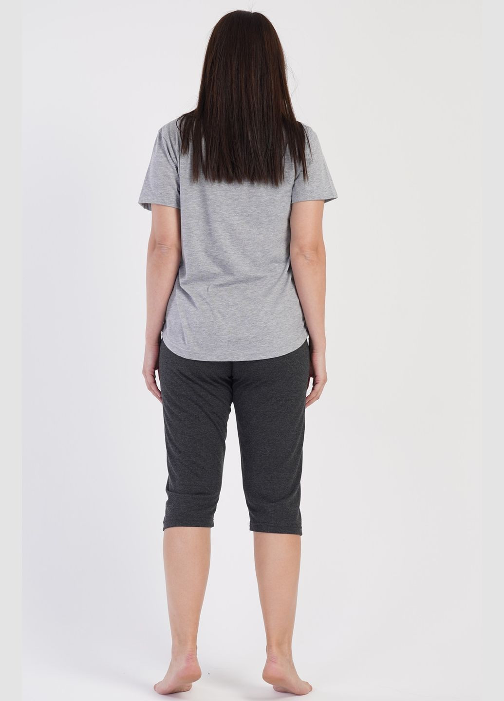 Сіра всесезон піжама ( футболка, бриджі) футболка+ бриджі Vienetta