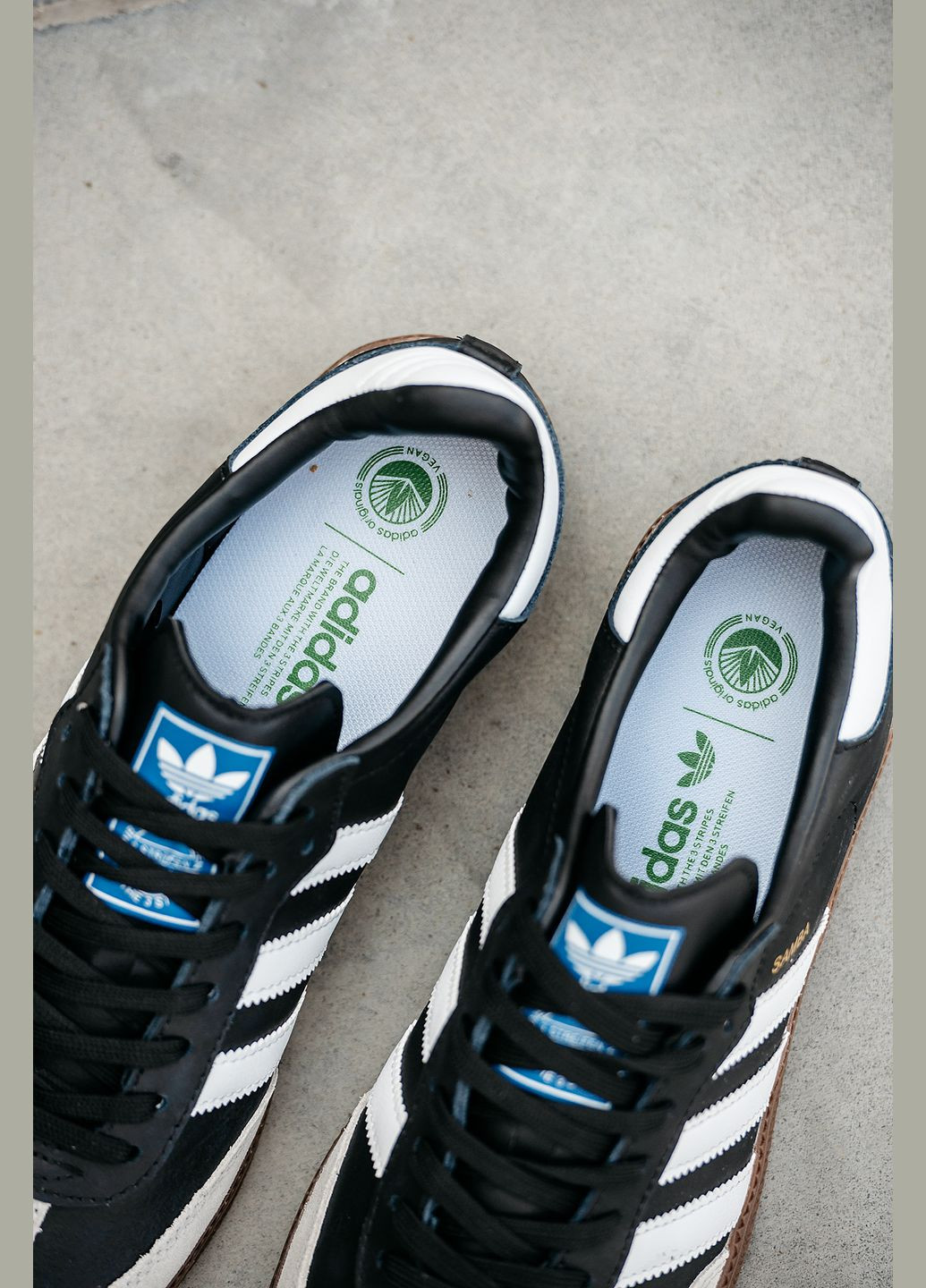 Чорні Осінні кросівки чоловічі і жіночі adidas samba vegan black grey | адідас самба веган чорні білі No Brand