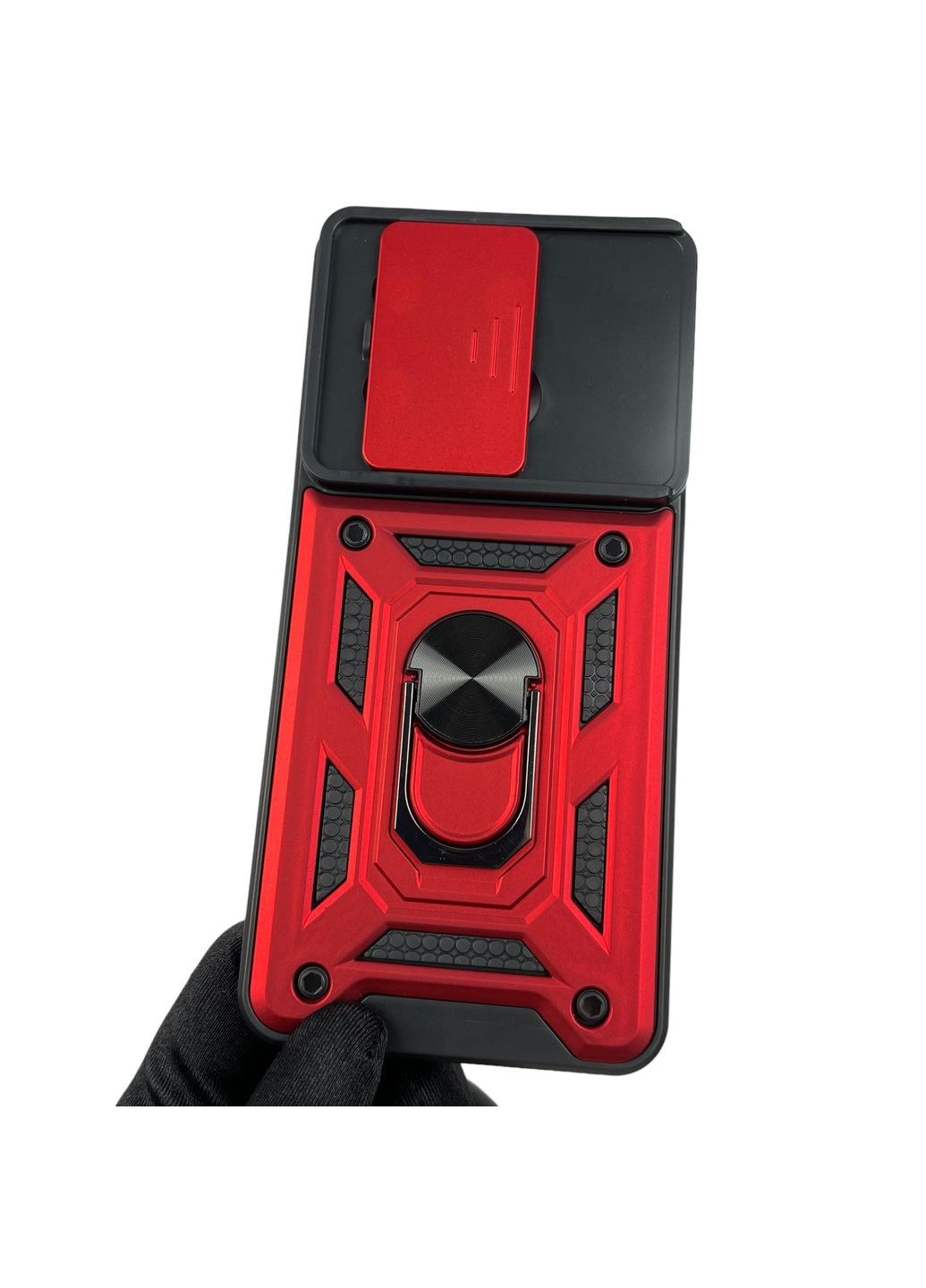 Чохол для Redmi Note 13 Pro 5G броньований з кільцем зі шторкою на сяомі редмі нот 13 про 5г червоний rg1 Xiaomi (366022527)