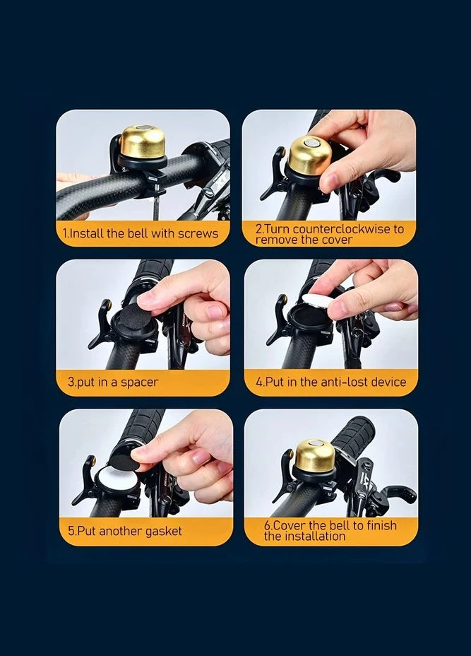 Велосипедный звонок с держателем для AirTag (Apple) Bicycle Bell, медный сплав, No Brand (341828809)