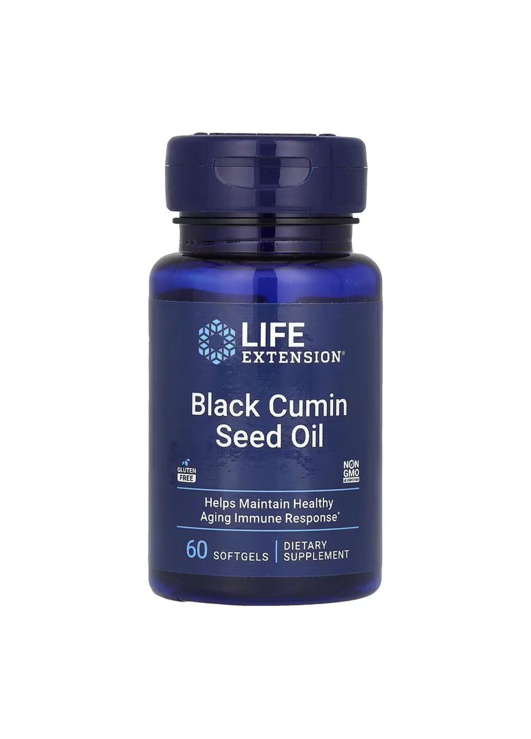 Масло черного тмина для иммунитета 60 капсул без глютена и ГМО Life Extension (368991815)