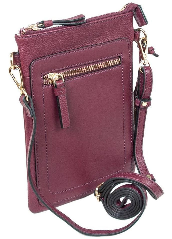 Сумка клатч жіноча шкіряна через плече для смартфона маленька Бордовий 40674 Ashwood (361970351)