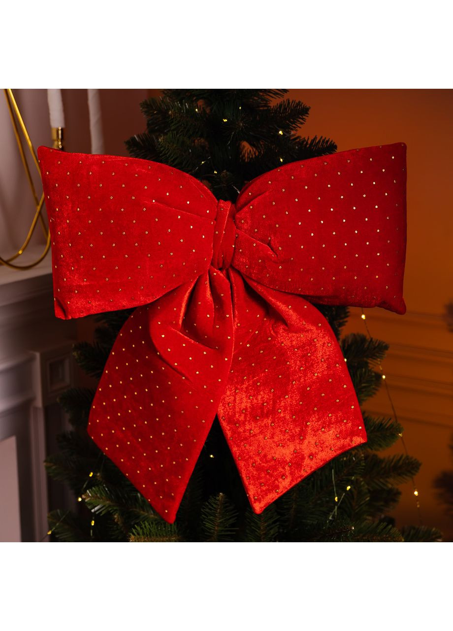 Оксамитовий бант зі стразами для декору на ялинку 55х70 см Yiwu (370602405)