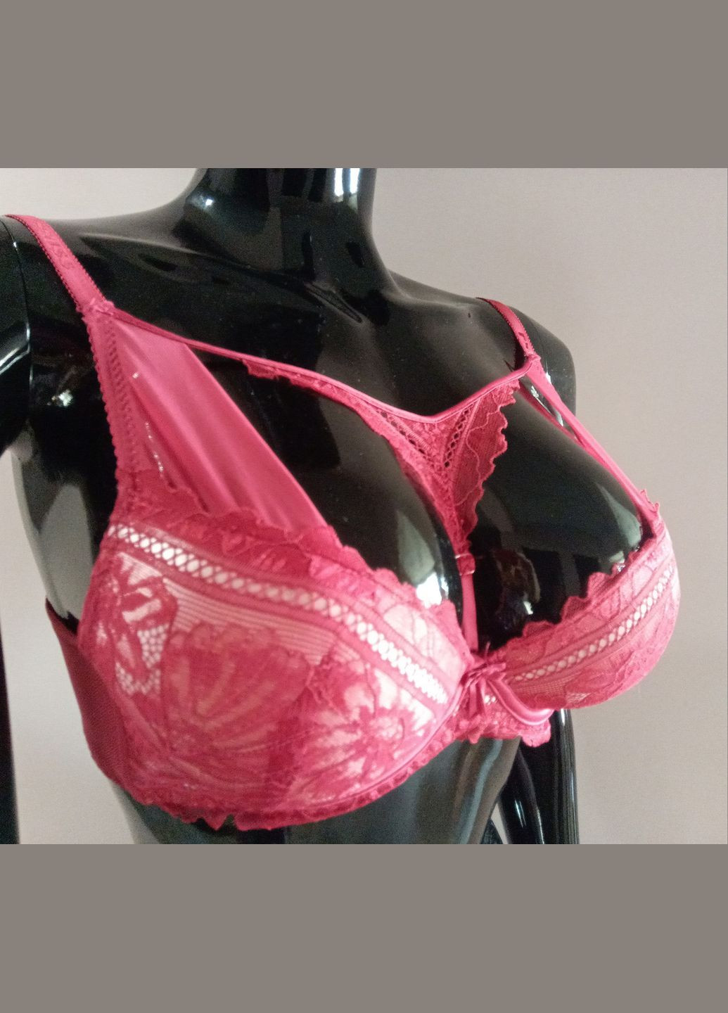 Бордовий бюстгальтер чашка b (2) з портупеєю Velencosa з кісточками