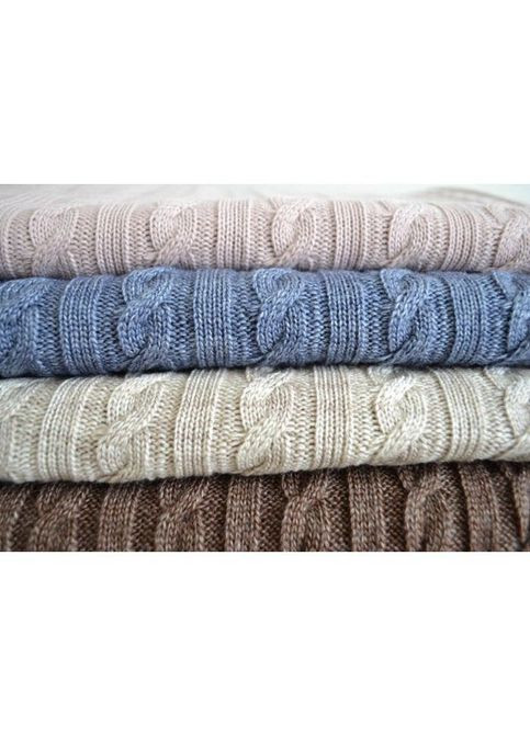 Плед Soft косы меланж 140x180 см (11682) Прованс Soft косы Синий меланж 140x180 см (379099684)
