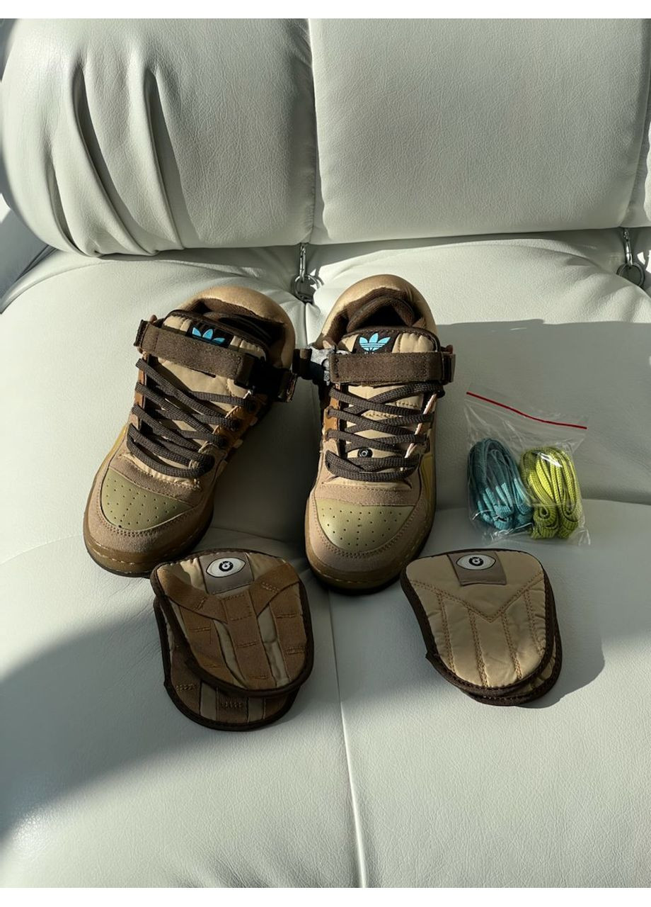 Комбіновані Осінні кросівки чоловічі adidas forum low x bad bunny the first cafe адідас форум No Brand