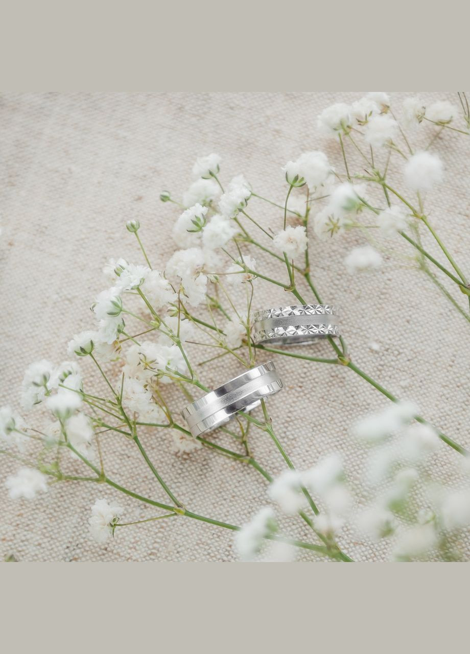 Серебряное обручальное кольцо тонкое с глубокой матовой серединкой Каштан (342334739)