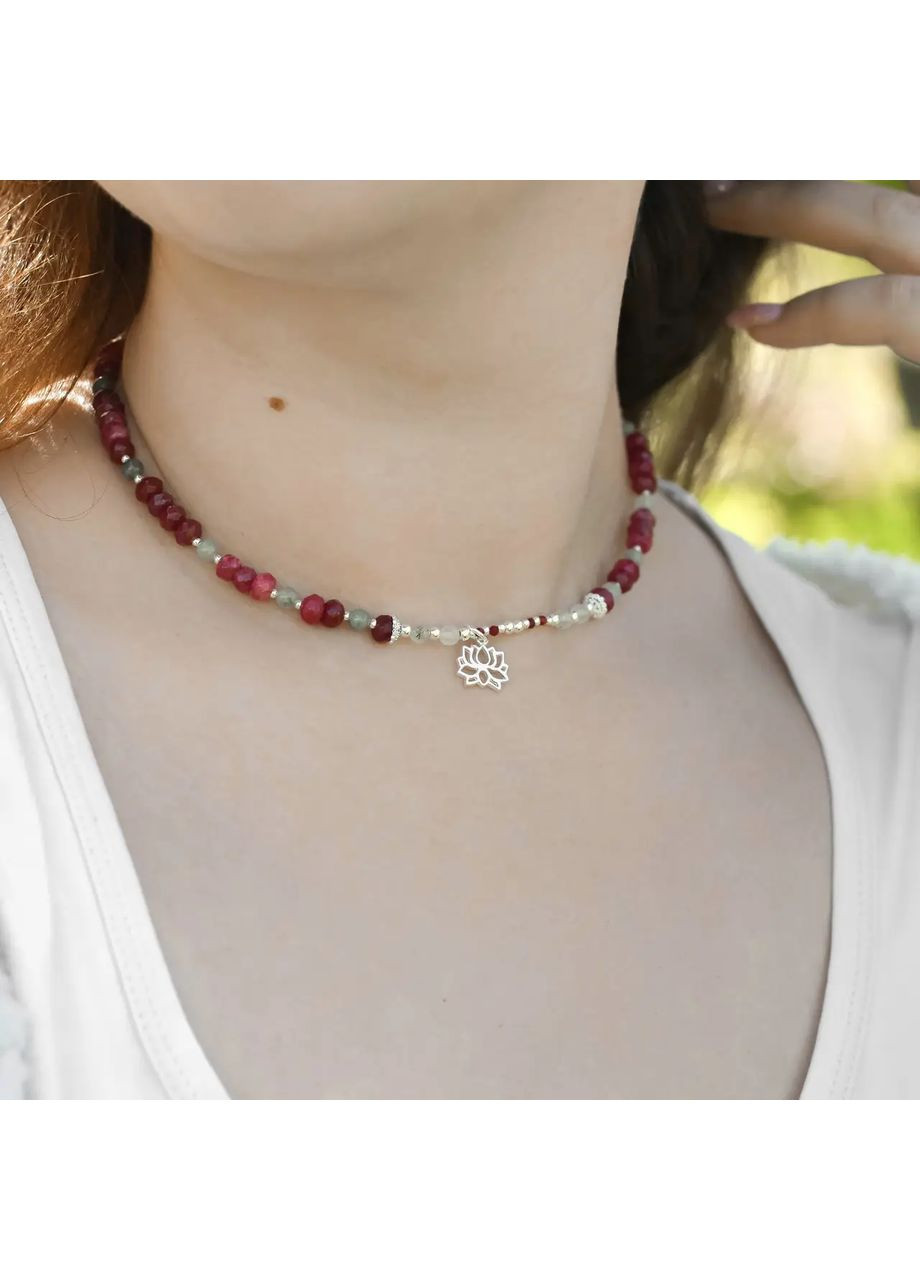 Чокер натуральний Кварц, Преніт, Шпінель (сплав), Яшма, фур-ра гіп-ний сплав колір срібло d-6х4-2мм+- L-40-45см No Brand шпінель, яшма, кварц латунь, медичний сплав срібло (349847984)