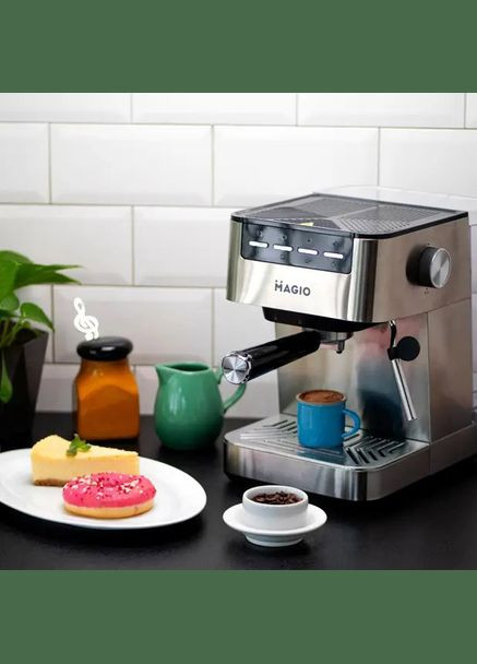 Кофеварка рожковая MG-453 960 Вт, кофеварка с возможностью приготовления эспрессо, кофемашина латте Magio (364665731)