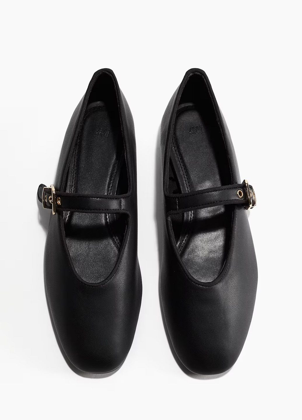 Жіночі балетки H&M | чорні однотонні штучна шкіра (313175704)