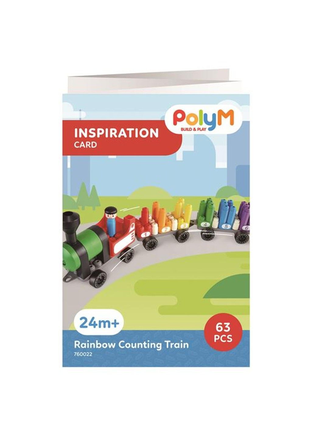 Конструктор Радужный поезд с цифрами 63 детали (760022) PolyM (335054664)