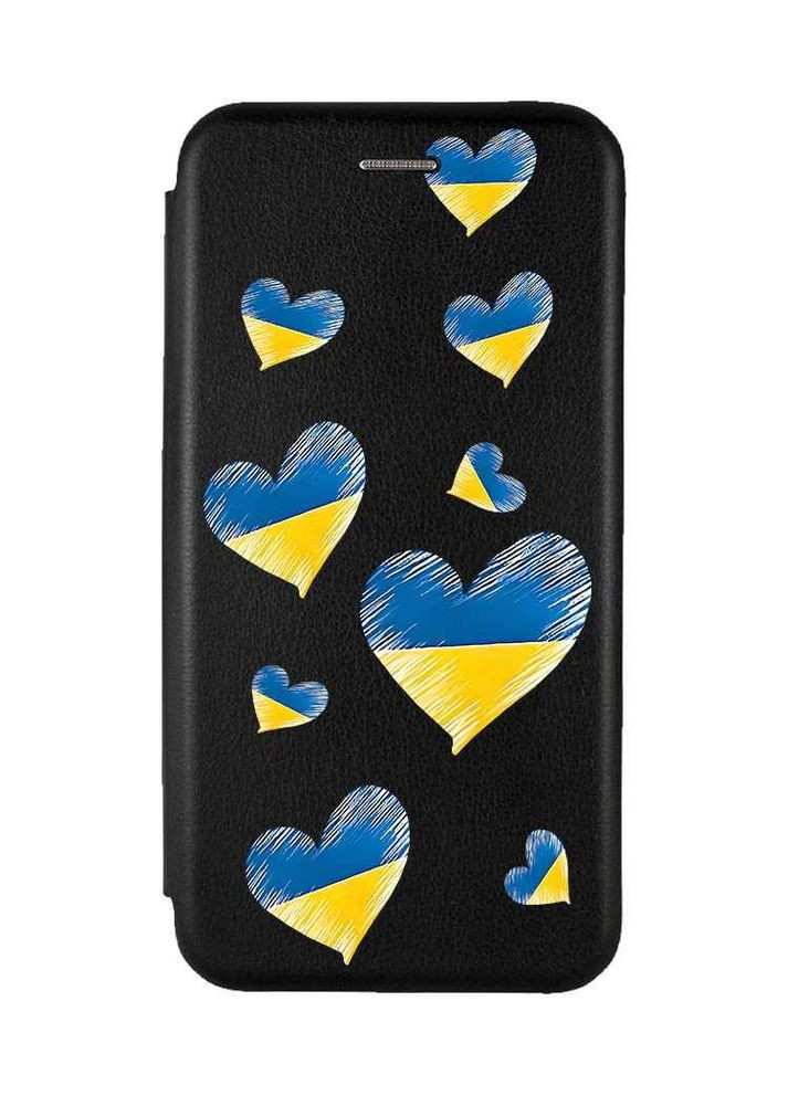 Чохол-книжка чорний з малюнком на Samsung Galaxy M34 5G Сердечка. Україна (принт 258) Creative (355407009)