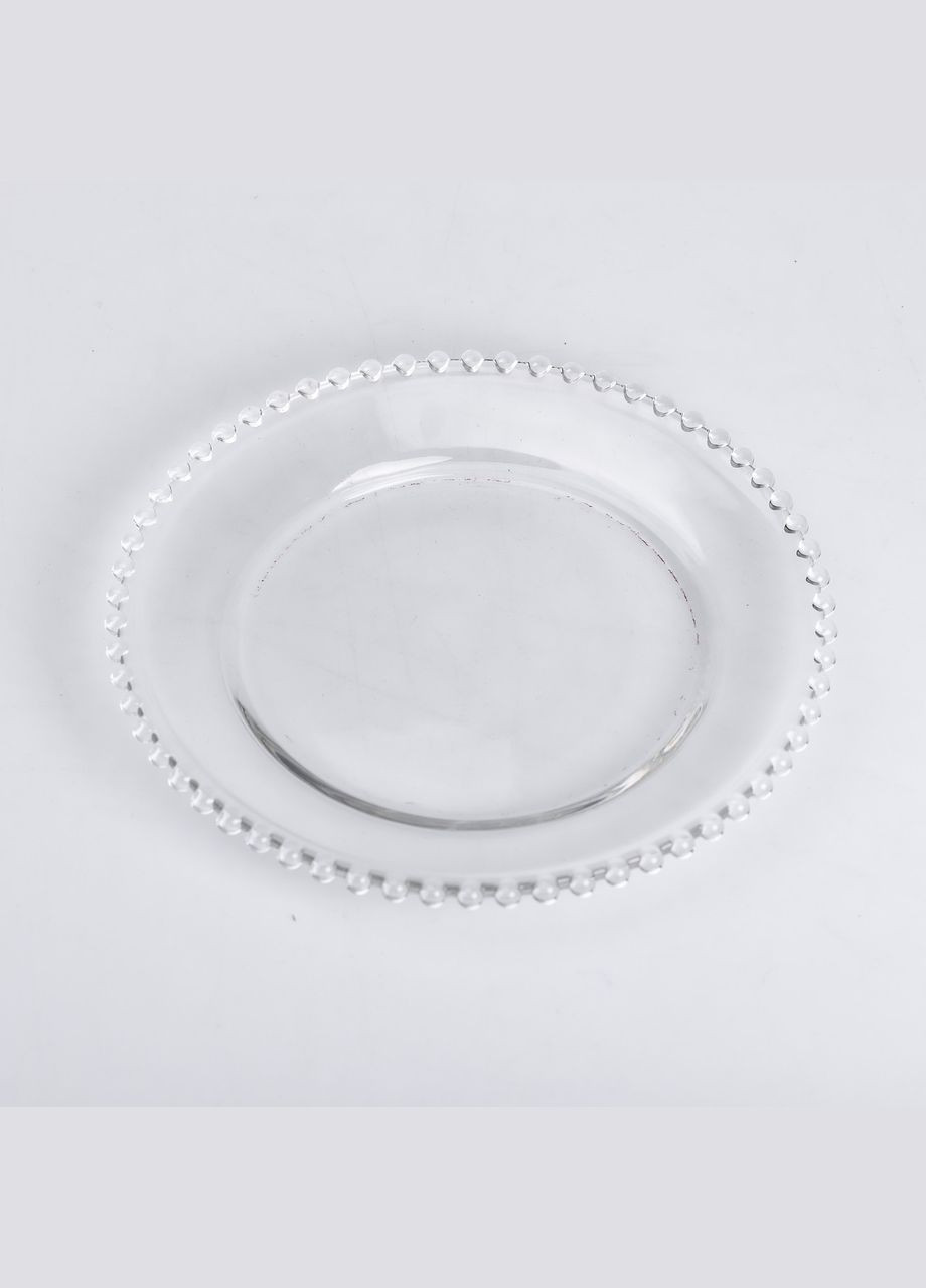 Тарілка десертна скляна Перлини 18,5 см HP-YH-65 Yiwu (322654093)