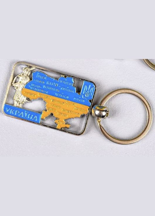 Металлический брелок Карта Украи, 1 штука, 8,5 см No Brand (342374037)
