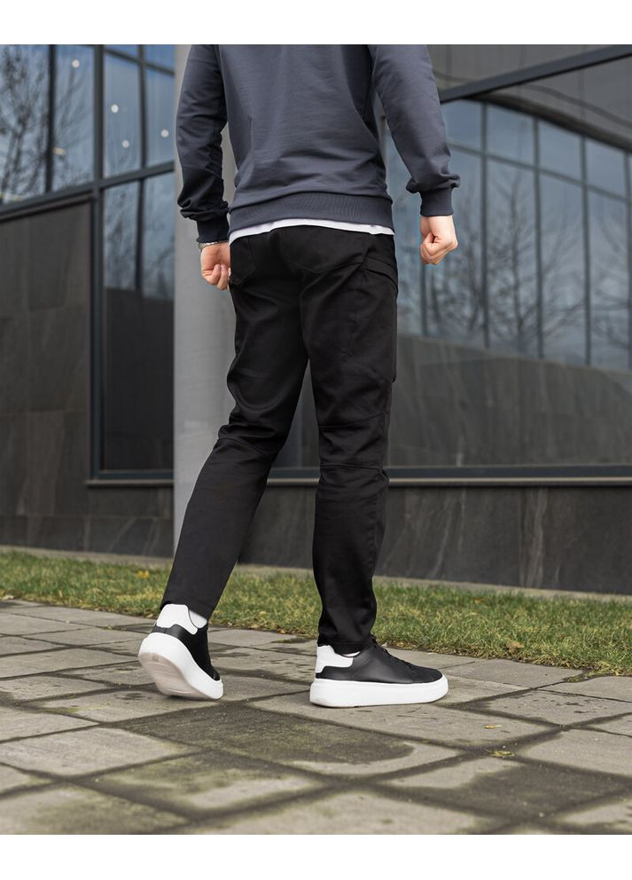 Черные повседневный демисезонные карго брюки Pobedov