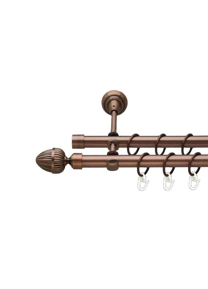 Карниз Одеон металевий дворядний відкритий гладка труба Мідь 19\19 мм 160 см (00-00012113) ORVIT (300282673)