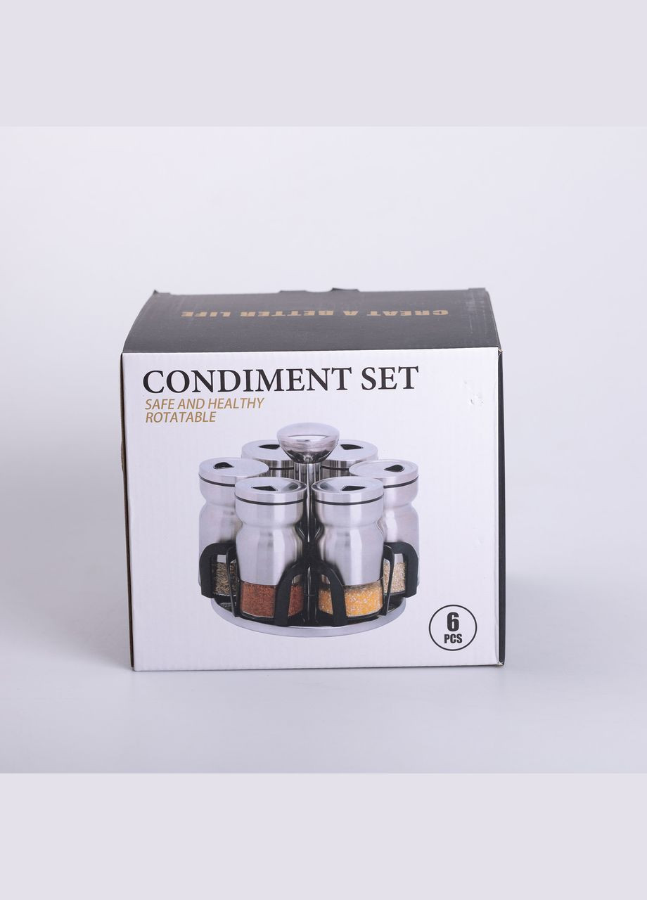 Набор банок для специй 6 шт 15х15х16 см карусель для хранения специй Yiwu (326177821)