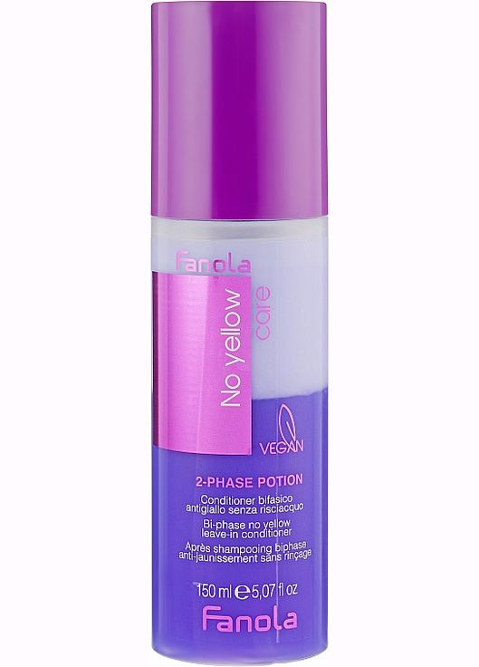 Двухфазный кондиционер против желтизны No Yellow Bi-Phase Leave-In Conditioner 150ml (883566-68655) Fanola (368646435)
