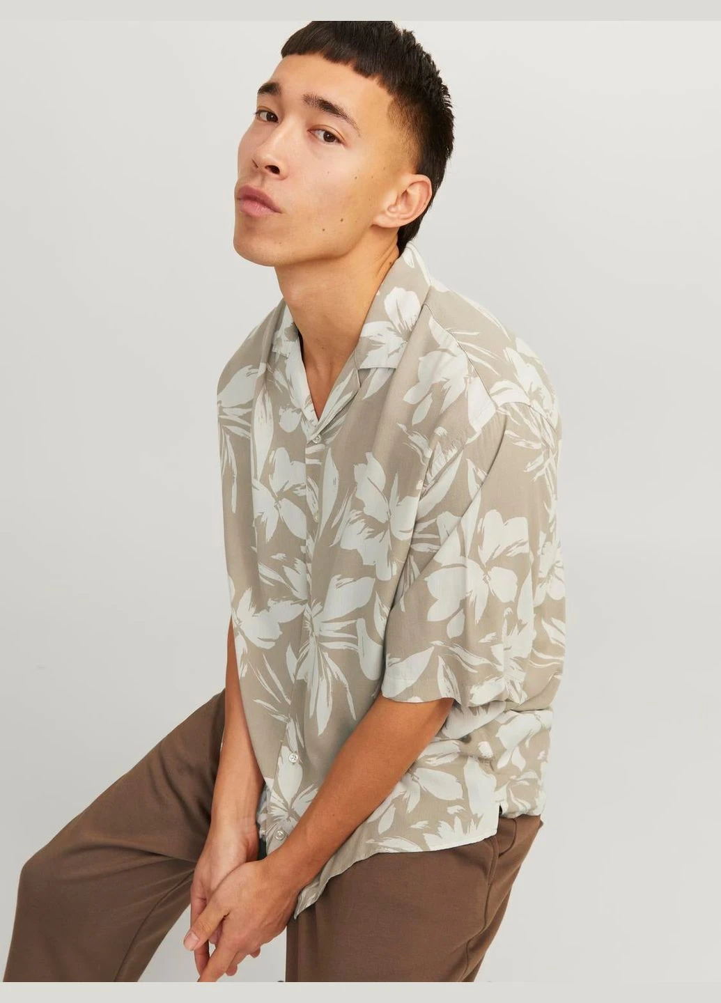 Бежевая рубашка Jack & Jones