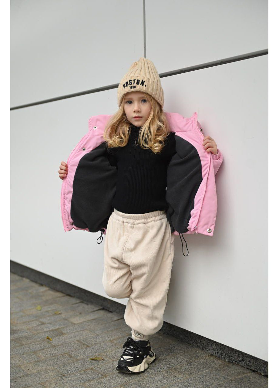 Розовая зимняя куртка зимняя детская popluzhnaya