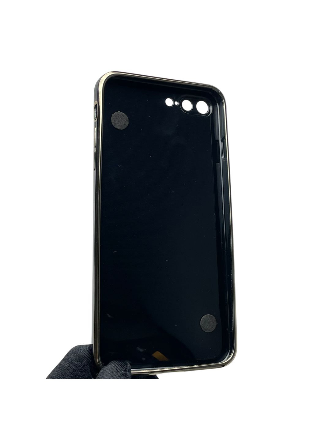 Чехол для телефона iPhone 7 Plus женский с ремешком и украшениями и золотой окантовкой на айфон 7 плюс черный gs1 Apple (366235683)