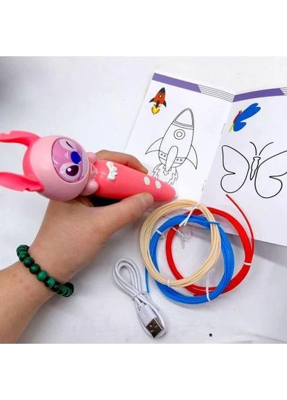 3D ручка Стіч (РОЖЕВИЙ), для створення 3D малюнків та моделей MIC (3Dpen) МІС (402640277)