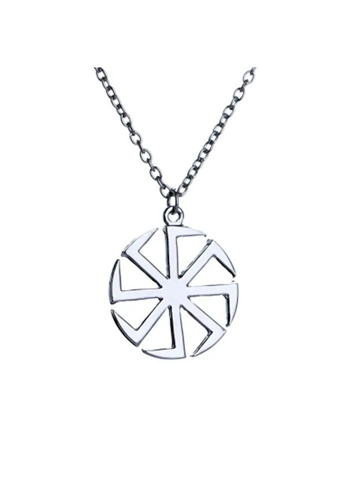Кулон - амулет Сонцеворот з ланцюжком 2.5см. Слов'янський символ Сонця. Підвіска коловрат No Brand (352720265)