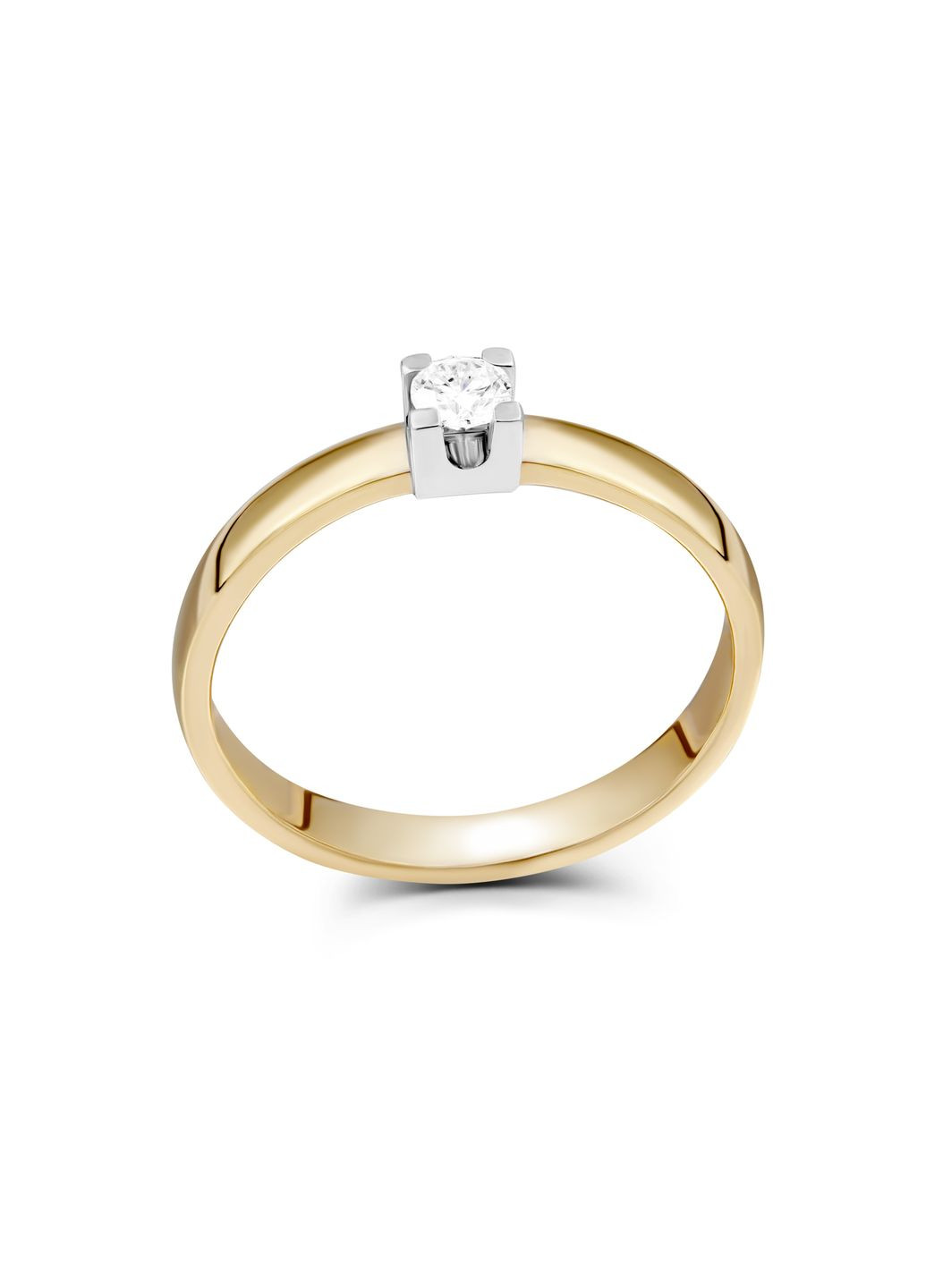 Каблучка з діамантом у комбінації білого та розового золота 1-245 905 Zarina (333833274)