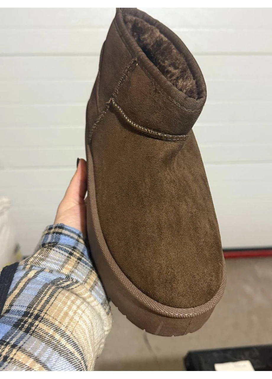 Женские угги эко замш цвет шоколад No Brand (375438146)