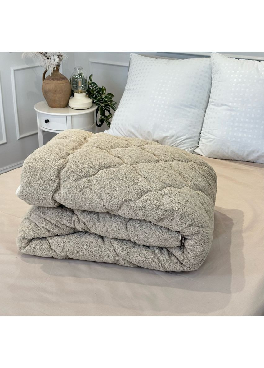 Одеяло двуспальное открытое двустороннее из овечьей шерсти Camell wool 21437 175х215 см бежевое Arda (364753417)