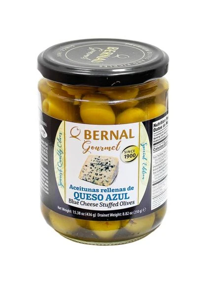 Оливки фаршировані сиром з блакитною пліснявою Bernal Gourmet 436 г No Brand (385252862)