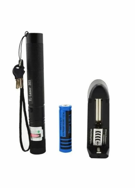 Лазерна указка акумуляторна 100мВт 532нМ Laser 303 чорний (2075699728) No Brand (324744476)